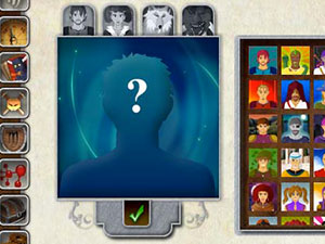 Interface de sélection d'avatar